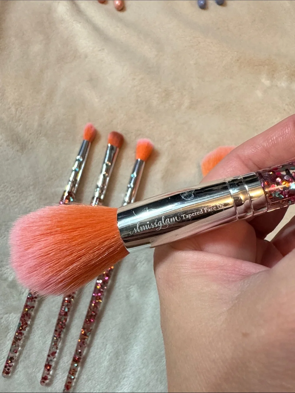 5-Piece Glitter Handle Makeup Brush Set by SLMissglam